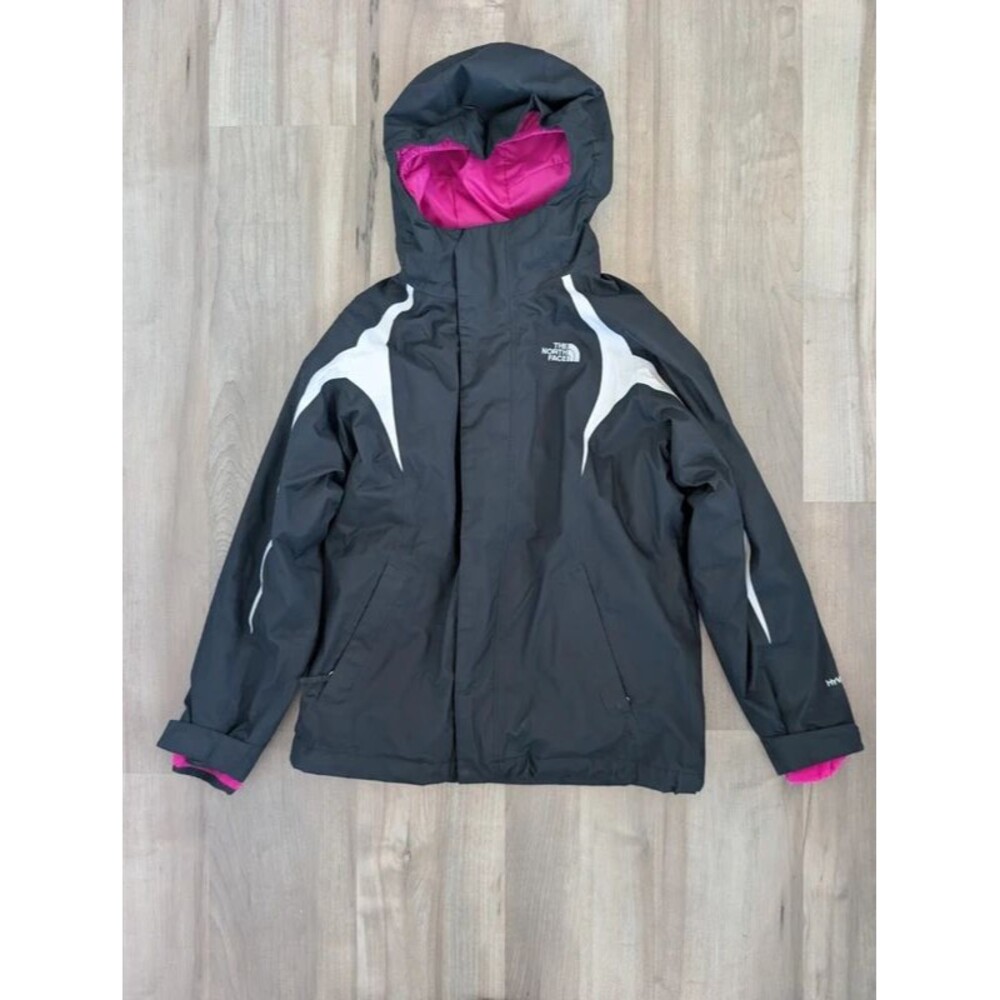 The North Face Girls 3-in-1 Hyvent Ski Jacket in Black Pink, Large 14/16 (U2)